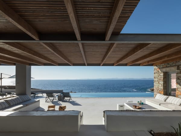Piedra's glorious shady outdoor living area boasts glorious sea views.